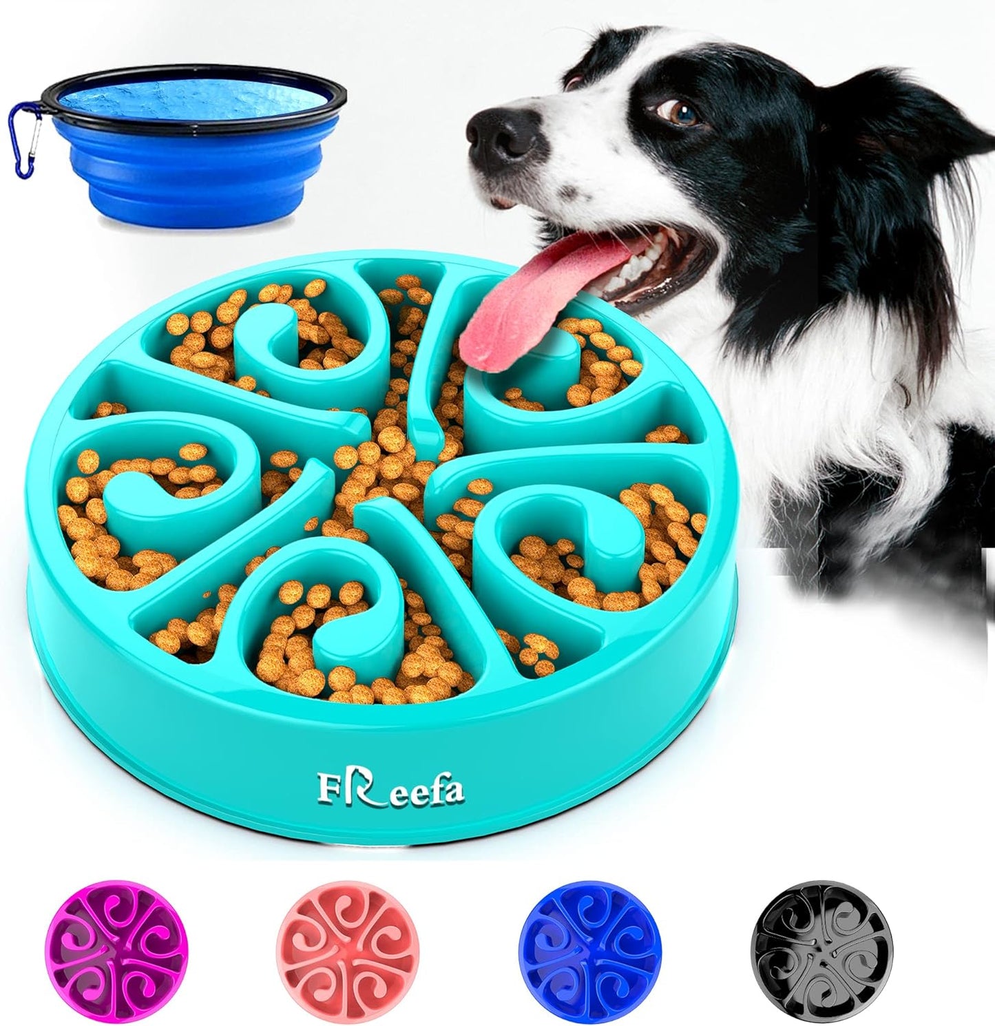 Interactive Slow Feeder Dog Bowls - 2 Cup Puzzle Maze for All Breeds, Perfect for Puppies and Cats