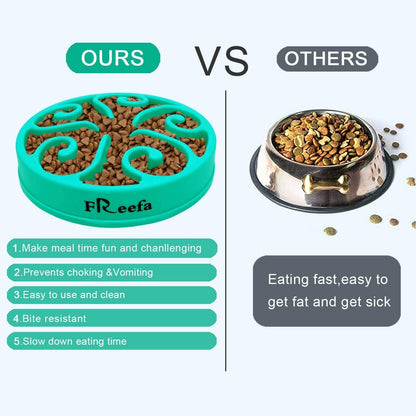 Interactive Slow Feeder Dog Bowls - 2 Cup Puzzle Maze for All Breeds, Perfect for Puppies and Cats