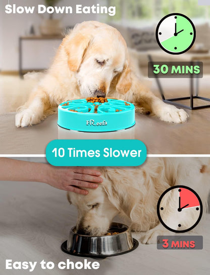 Interactive Slow Feeder Dog Bowls - 2 Cup Puzzle Maze for All Breeds, Perfect for Puppies and Cats