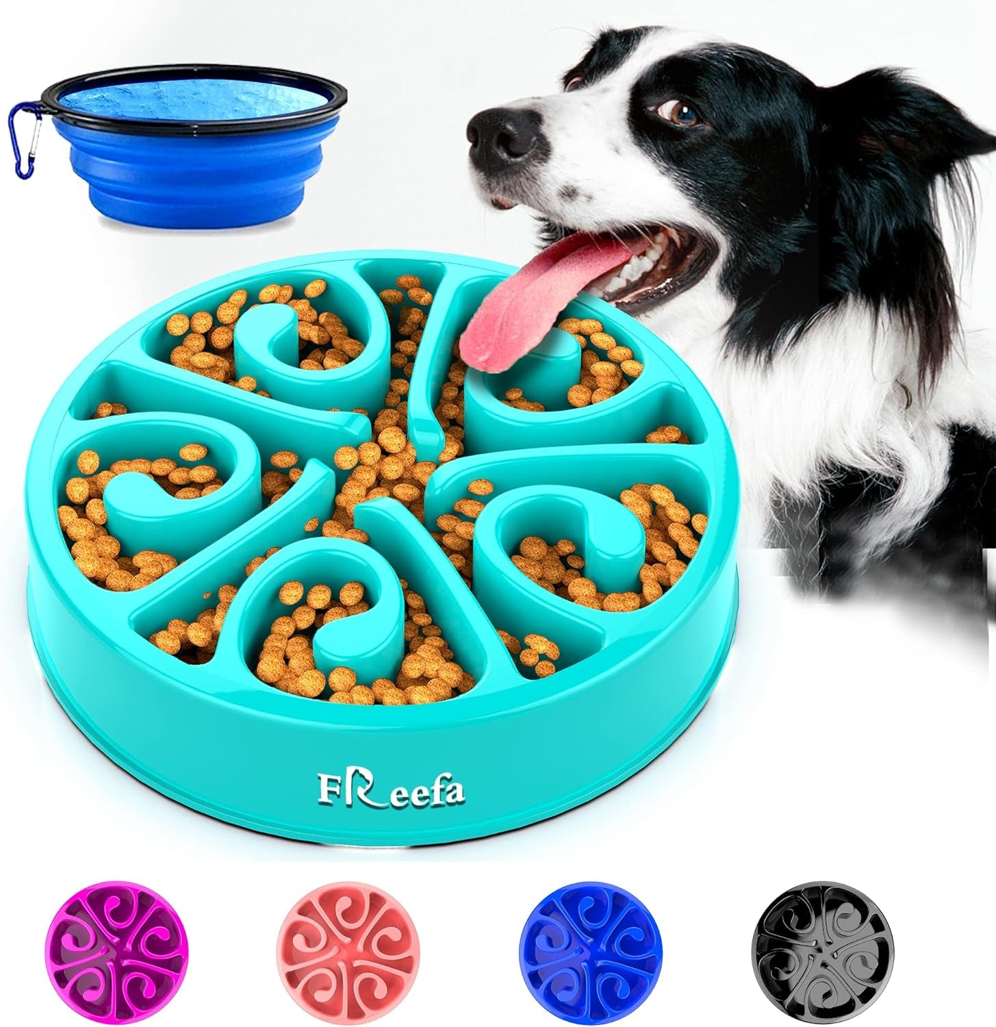 Interactive Slow Feeder Dog Bowls - 2 Cup Puzzle Maze for All Breeds, Perfect for Puppies and Cats